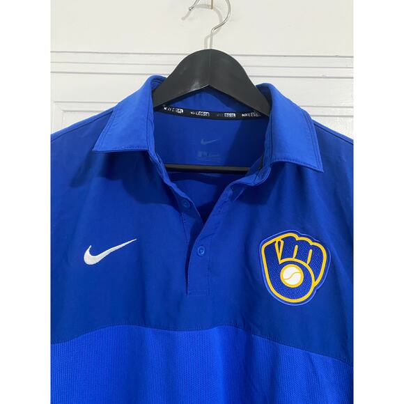 Milwaukee Brewers Nike Dri-Fit Polo Men's Size Medium - Picture 2 of 5